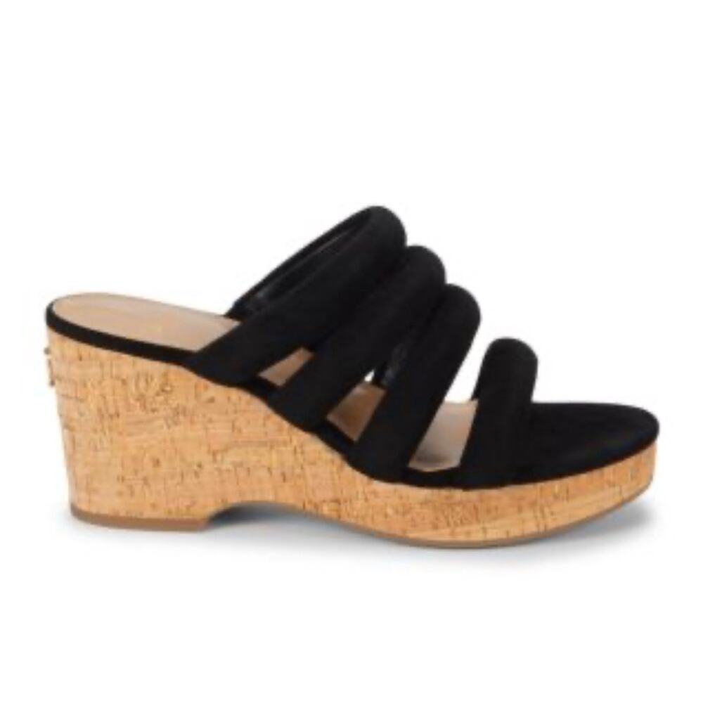 Sam Edelman Yuki Suede Espadrille Wedge Sandals Black Size 7.5M - Picture 4 of 13